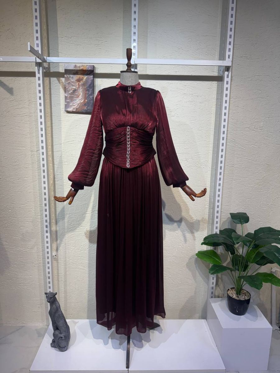 0019 BORDO RENK ABİYE