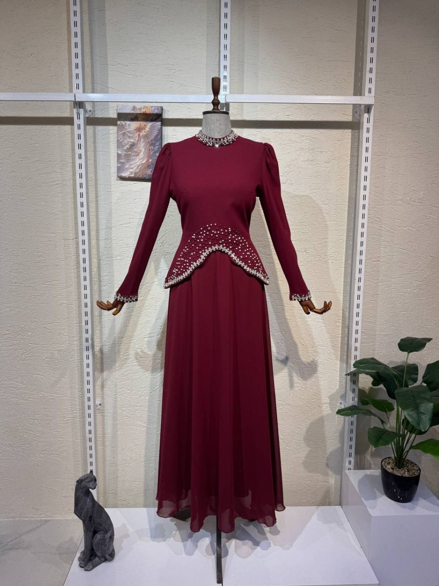 0038 BORDO RENGİ ABİYE